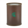 Collegiate Logo Football Texture Oval Wastebasket - Michigan State
